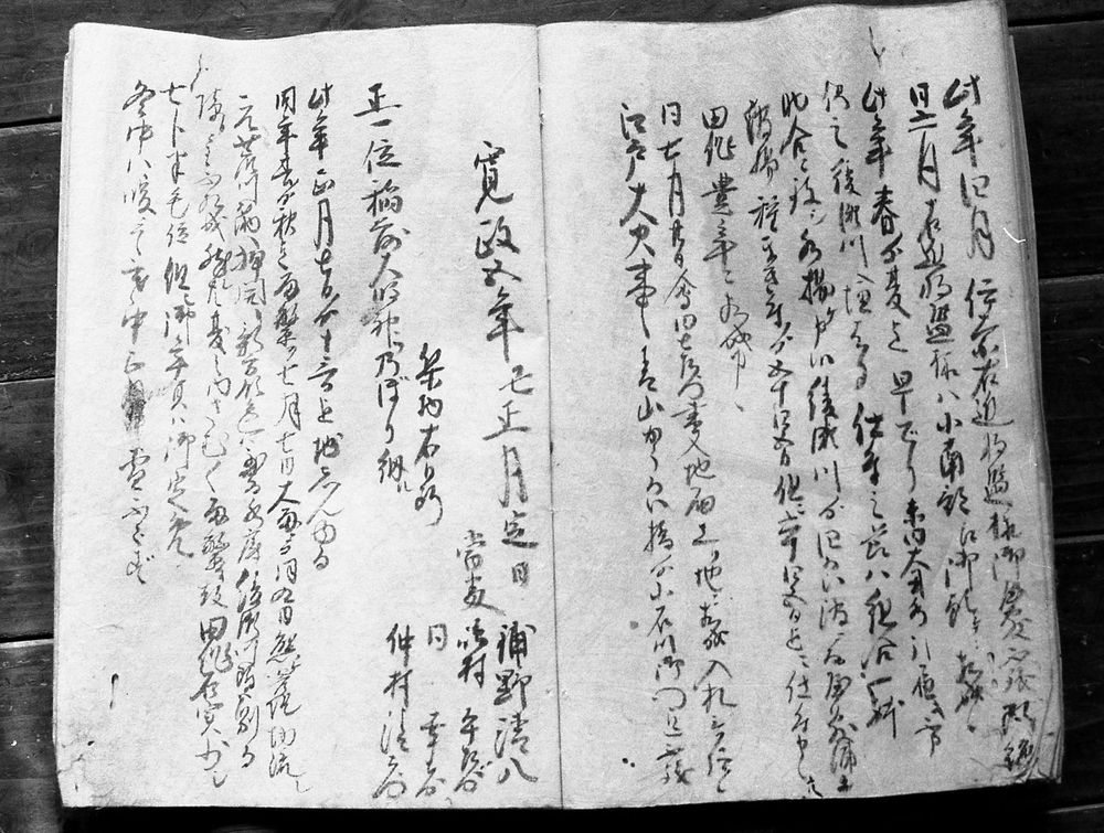 越巻中新田の産社祭礼帳