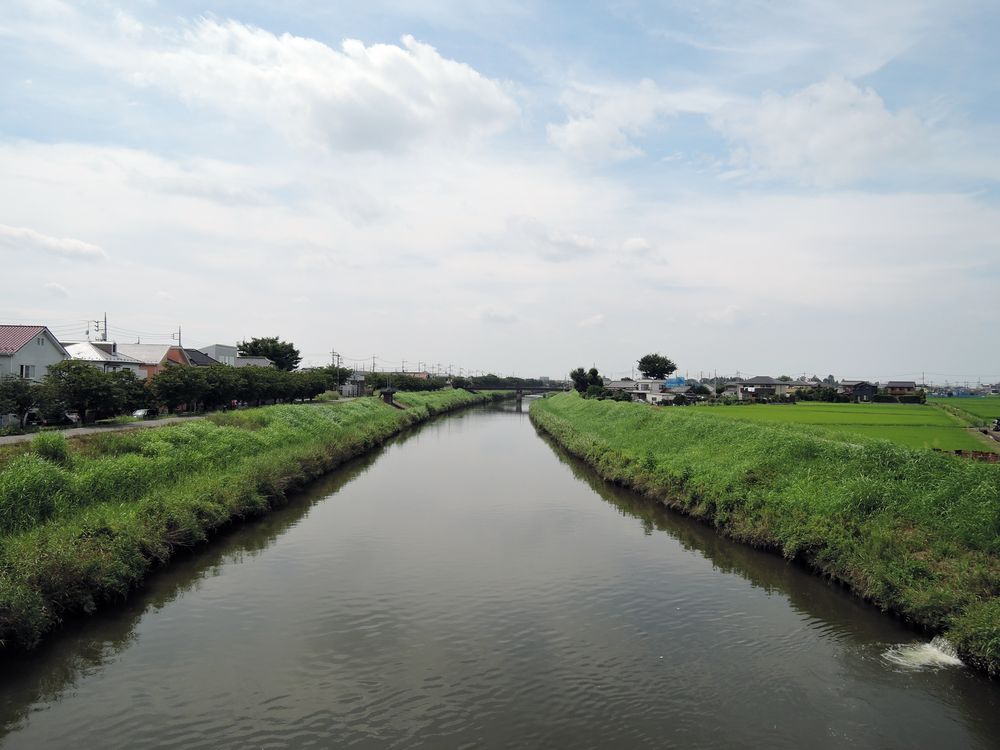 城之上橋から新方川の上流を望む