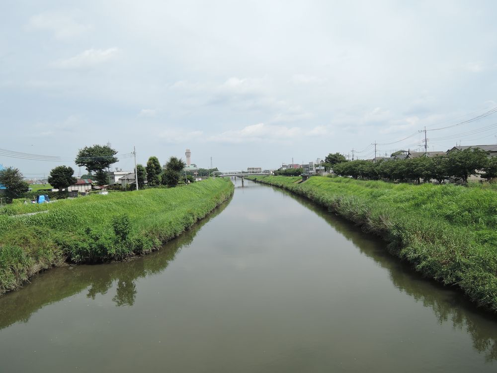 鷹匠橋から新方川の下流を望む